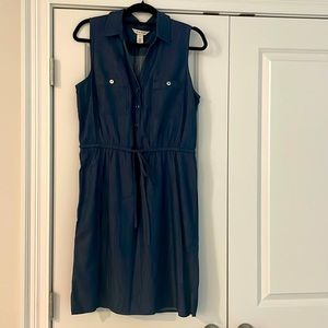 White House Black Market sleeveless denim dress. Size 12. Sits above knee